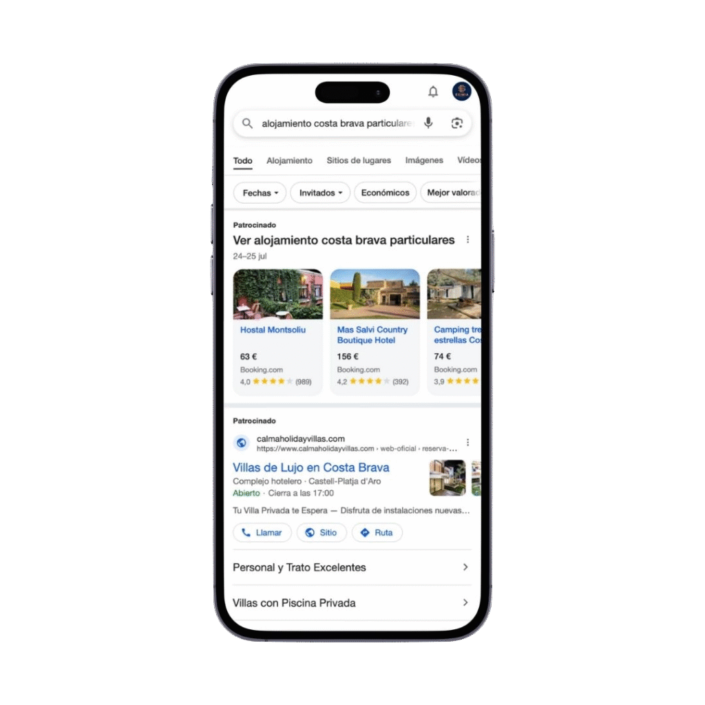 Publicidad en Google para Alojamiento Turístico​